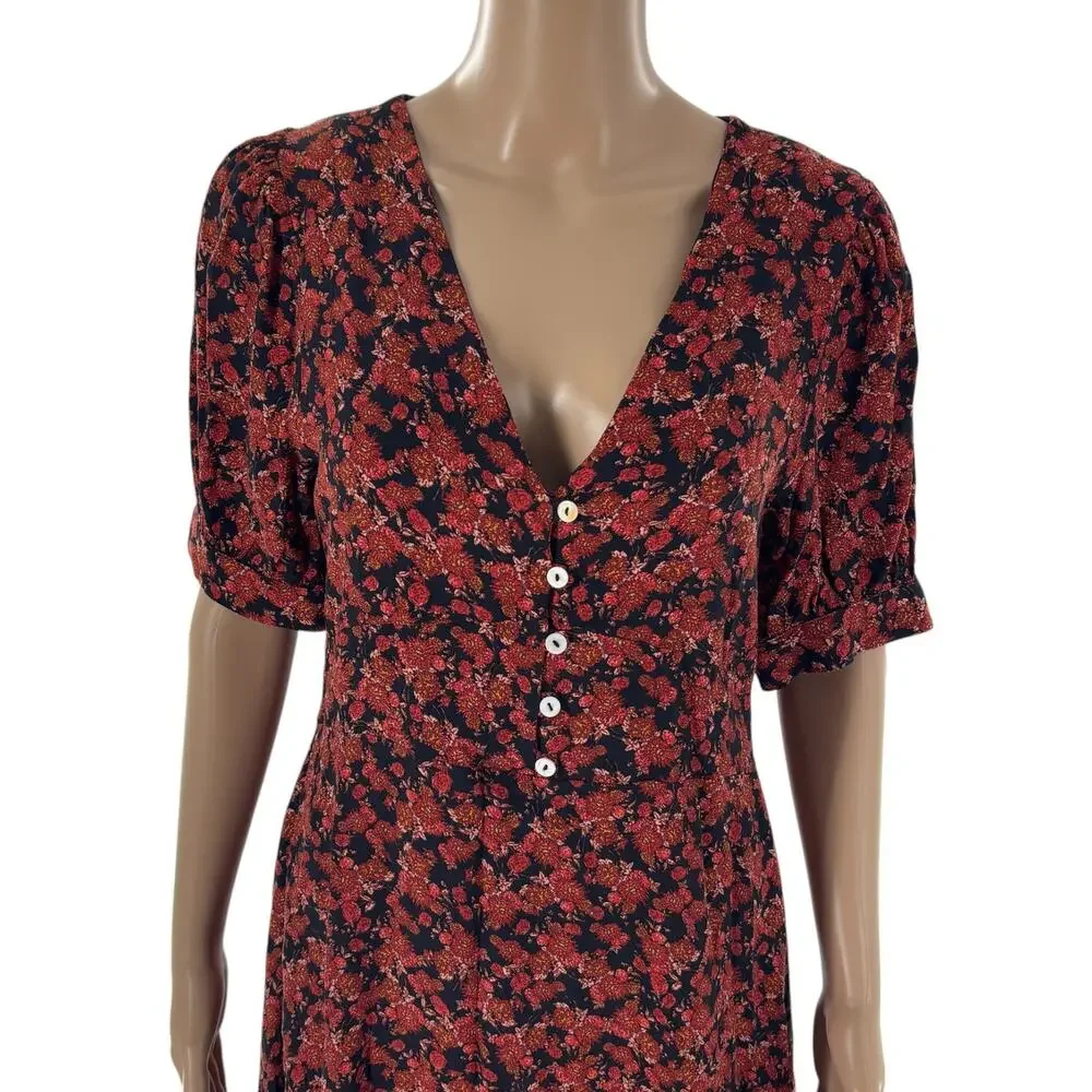 Free People Red Provence Floral Mini Dress